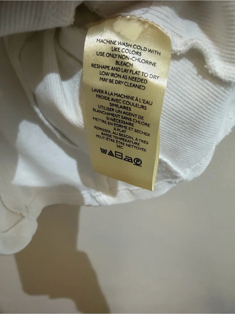 NEW By Anthropologie Puff-Sleeve Structured‎ V-Neck Tee white w/stretch size XS